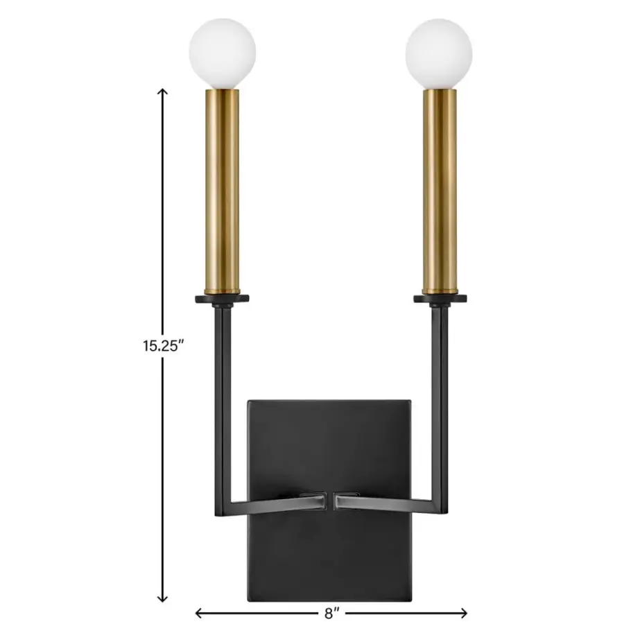 Sleek Modern Sconce with Luxe Black and Brass Finish - Image 5