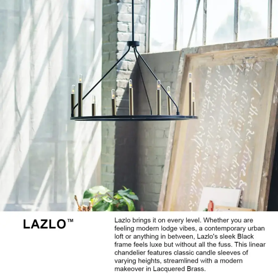 Sleek Modern Chandelier with Luxe Black and Brass Finish - Image 4