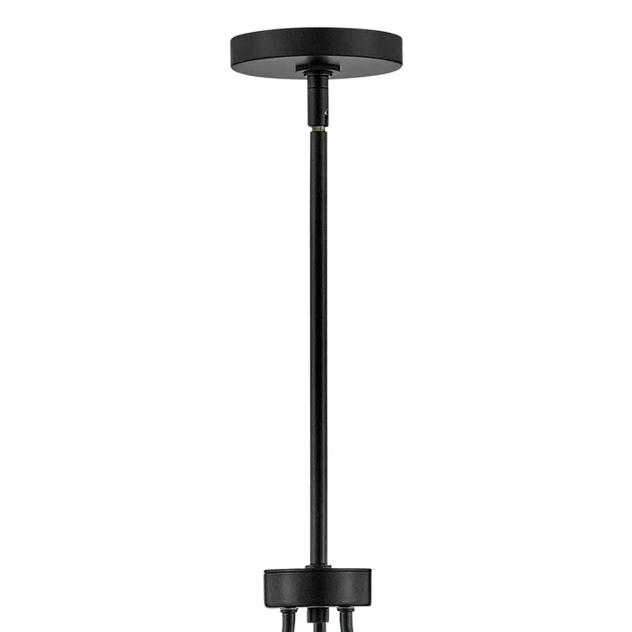 Sleek Modern Chandelier with Luxe Black and Brass Finish - Image 8