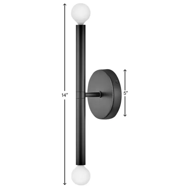 Millie Medium Two Light Tall Sconce in Black - Image 2