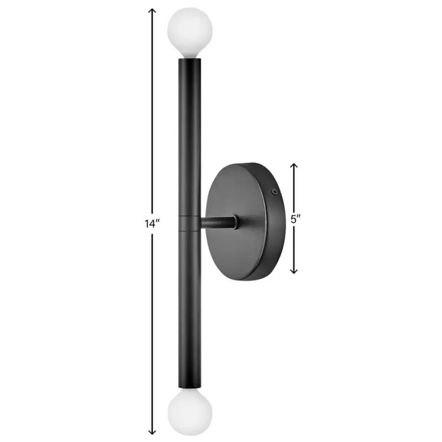 Millie Medium Two Light Tall Sconce in Black - Image 2