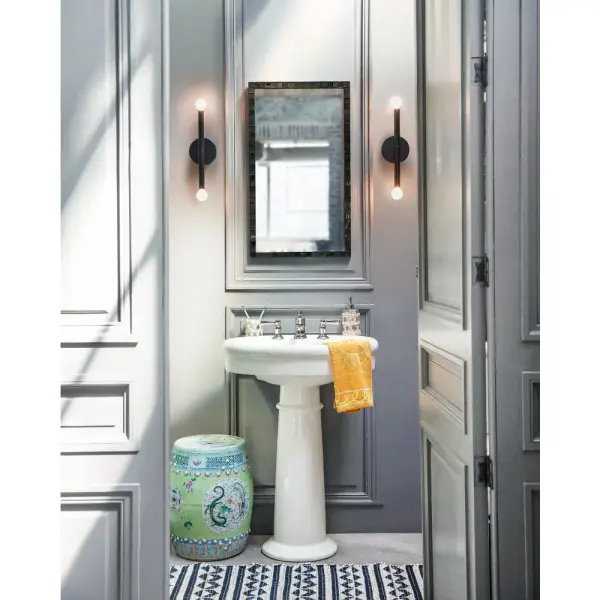 Millie Medium Two Light Tall Sconce in Black - Image 8