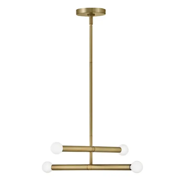 Millie Medium Four Light Convertible Pendant in Lacquered Brass - Image 1