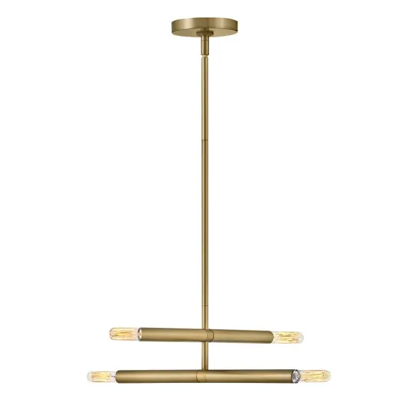 Millie Medium Four Light Convertible Pendant in Lacquered Brass - Image 3