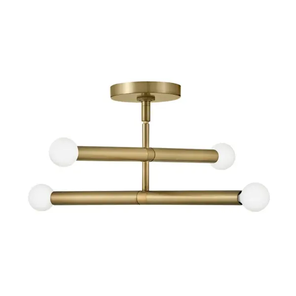 Millie Medium Four Light Convertible Pendant in Lacquered Brass - Image 4