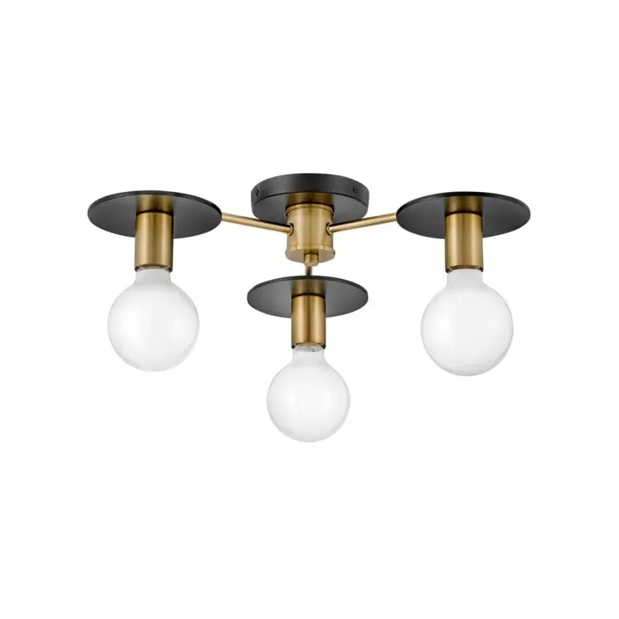 Bobbie Medium Three Light Semi-Flush Mount - Image 1