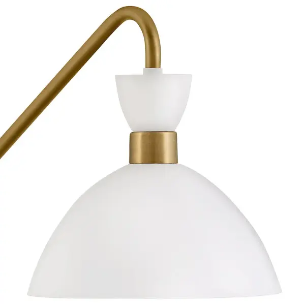 Simon Medium Single Light Plug-in Sconce in Matte White with Heritage Brass - Image 3