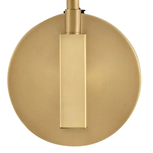 Simon Medium Single Light Plug-in Sconce in Matte White with Heritage Brass - Image 4