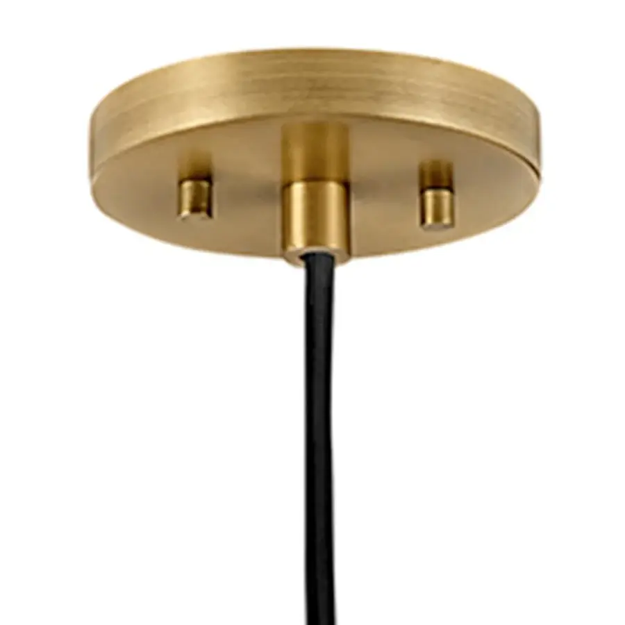 Simon Medium Single Light Convertible Pendant in Matte Navy with Heritage Brass - Image 5