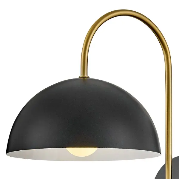 Lou Medium Single Light Sconce in Black with Brass Accents - Image 6