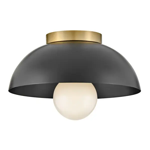 Stu Small Flush Mount in Black with Brass Accents - Image 5