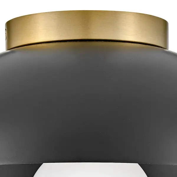 Stu Small Flush Mount in Black with Brass Accents - Image 7