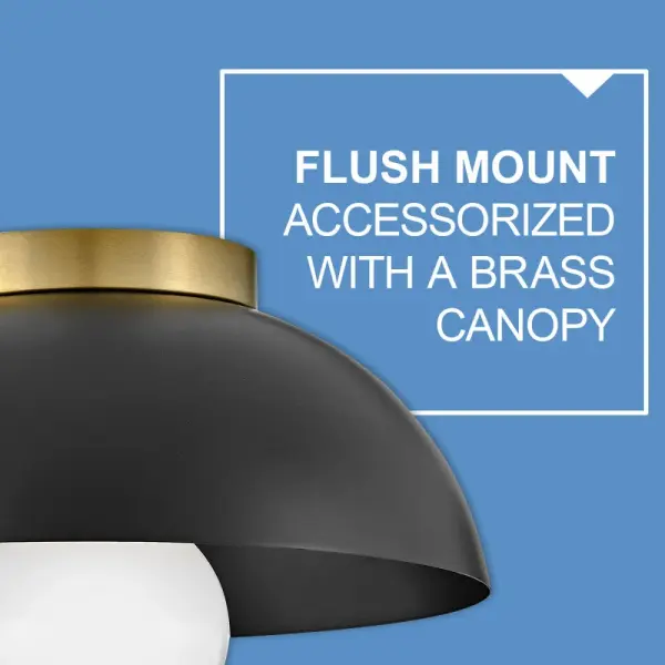 Stu Small Flush Mount in Black with Brass Accents - Image 9