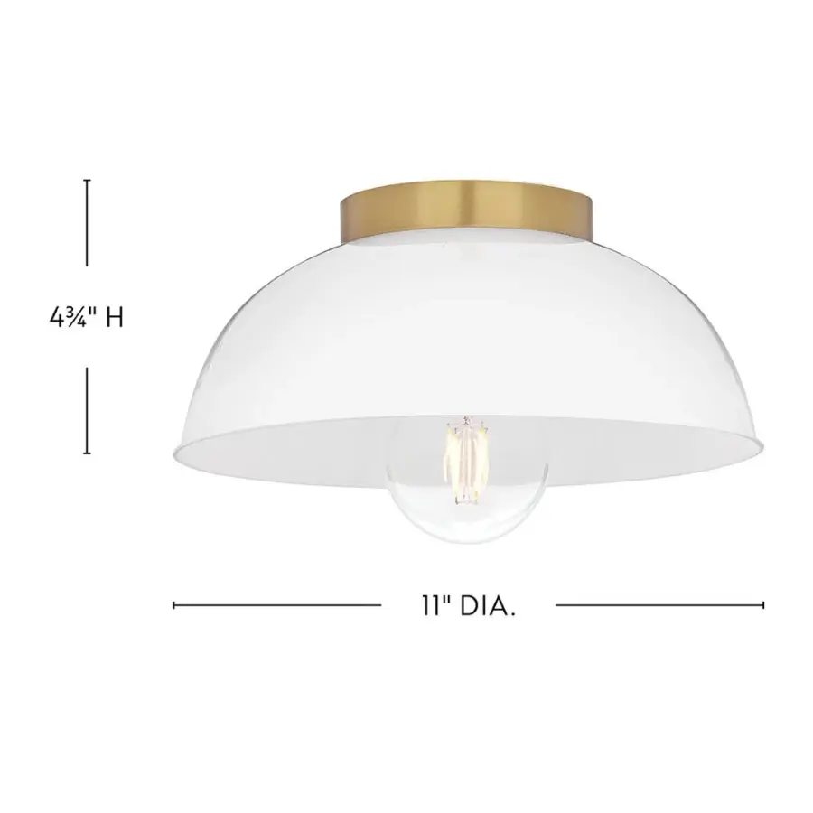 Stu Small Flush Mount in Lacquered Brass - Image 2