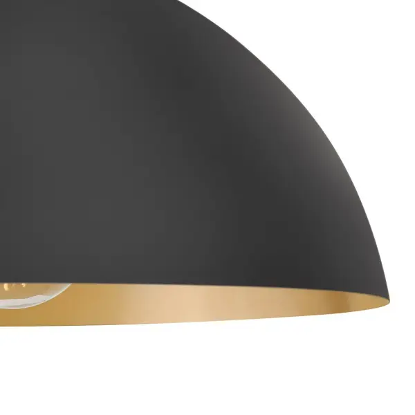 Lou Large Dome Pendant in Black with Lacquered Brass - Image 4