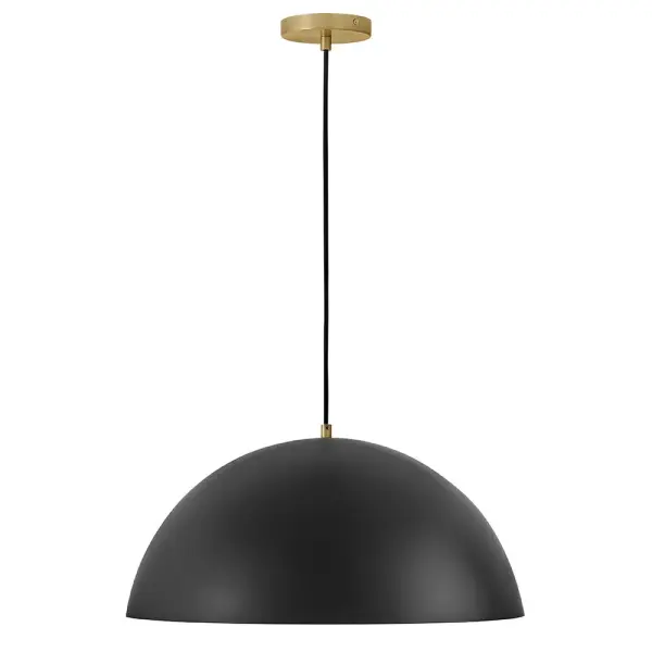 Lou Large Dome Pendant in Black with Lacquered Brass - Image 7