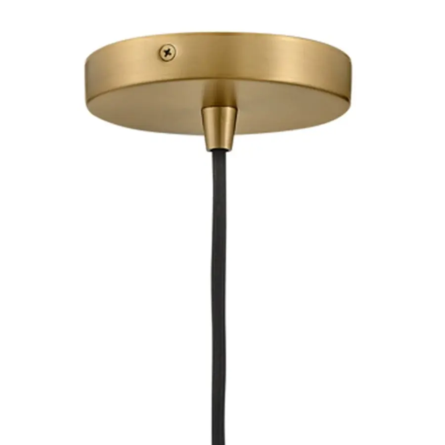Lou Medium Single Light Pendant in Black with Lacquered Brass - Image 4