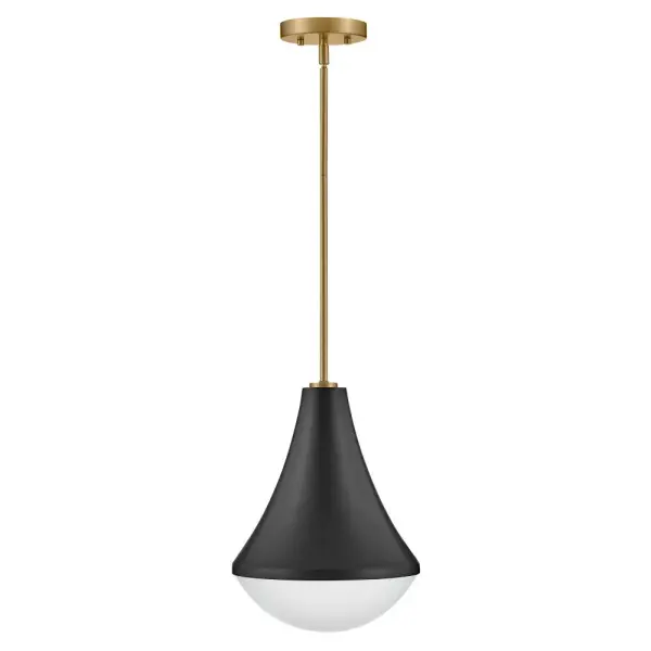 Haddie Small Pendant Light in Black with Brass Accents - Image 1