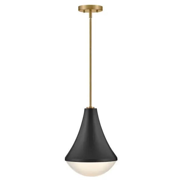 Haddie Small Pendant Light in Black with Brass Accents - Image 3