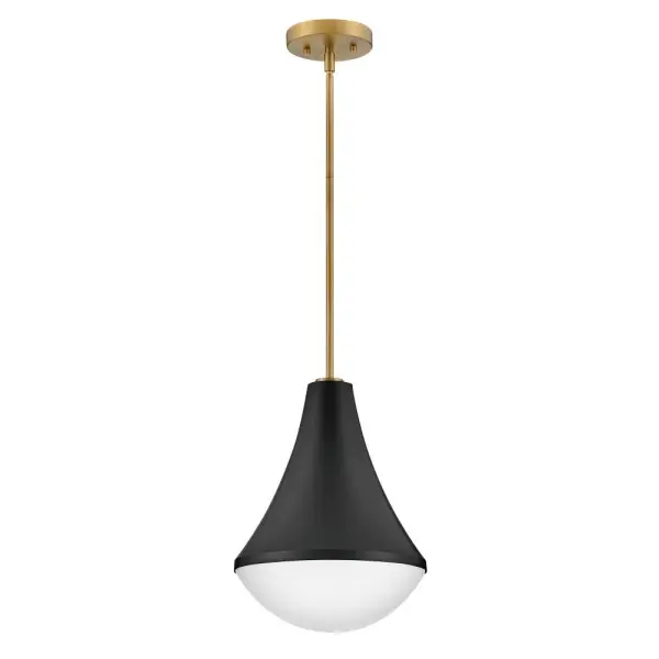 Haddie Small Pendant Light in Black with Brass Accents - Image 4