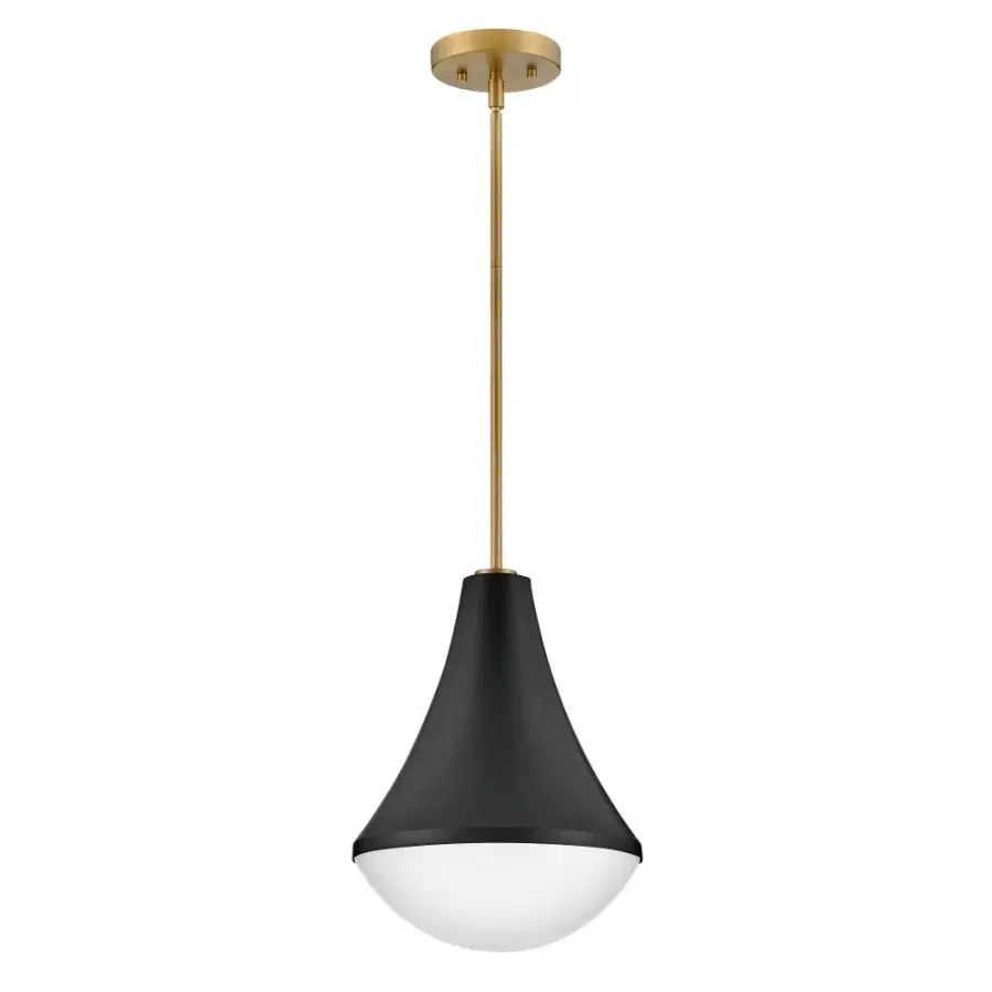 Haddie Small Pendant Light in Black with Brass Accents - Image 4