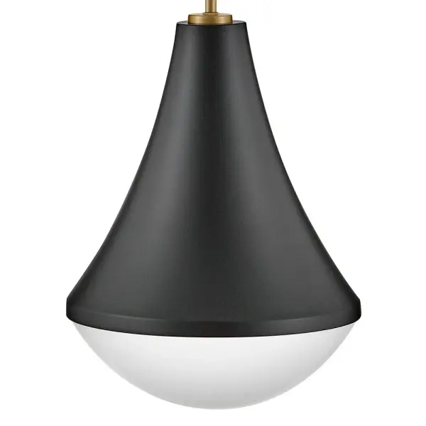 Haddie Small Pendant Light in Black with Brass Accents - Image 5