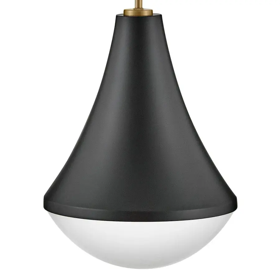 Haddie Small Pendant Light in Black with Brass Accents - Image 5