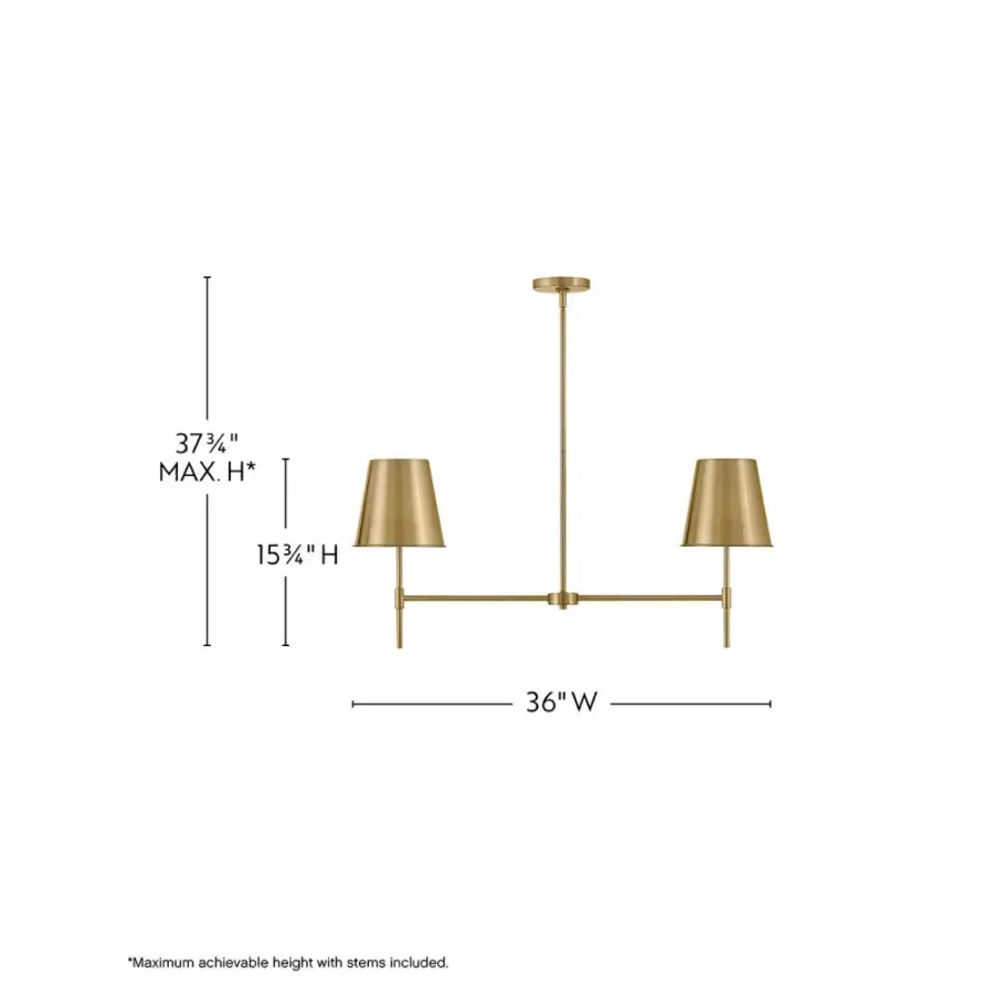 Blake Small Two Light Linear Chandelier - Image 2