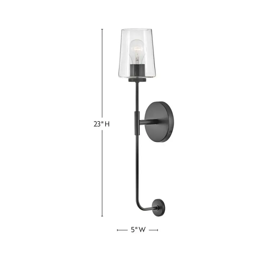 Kline Large Single Light Tall Sconce in Black - Image 2