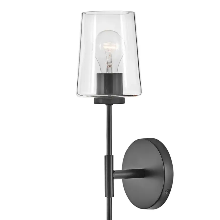 Kline Large Single Light Tall Sconce in Black - Image 3