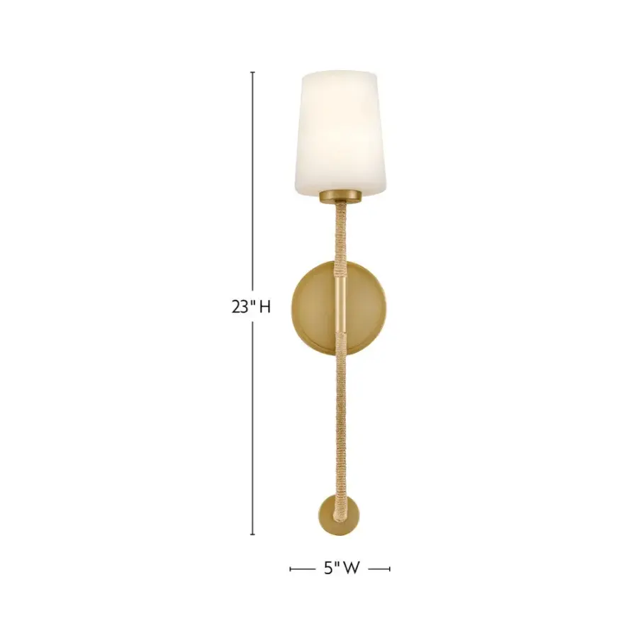 Kline Large Single Light Tall Sconce with Natural Rope - Image 2