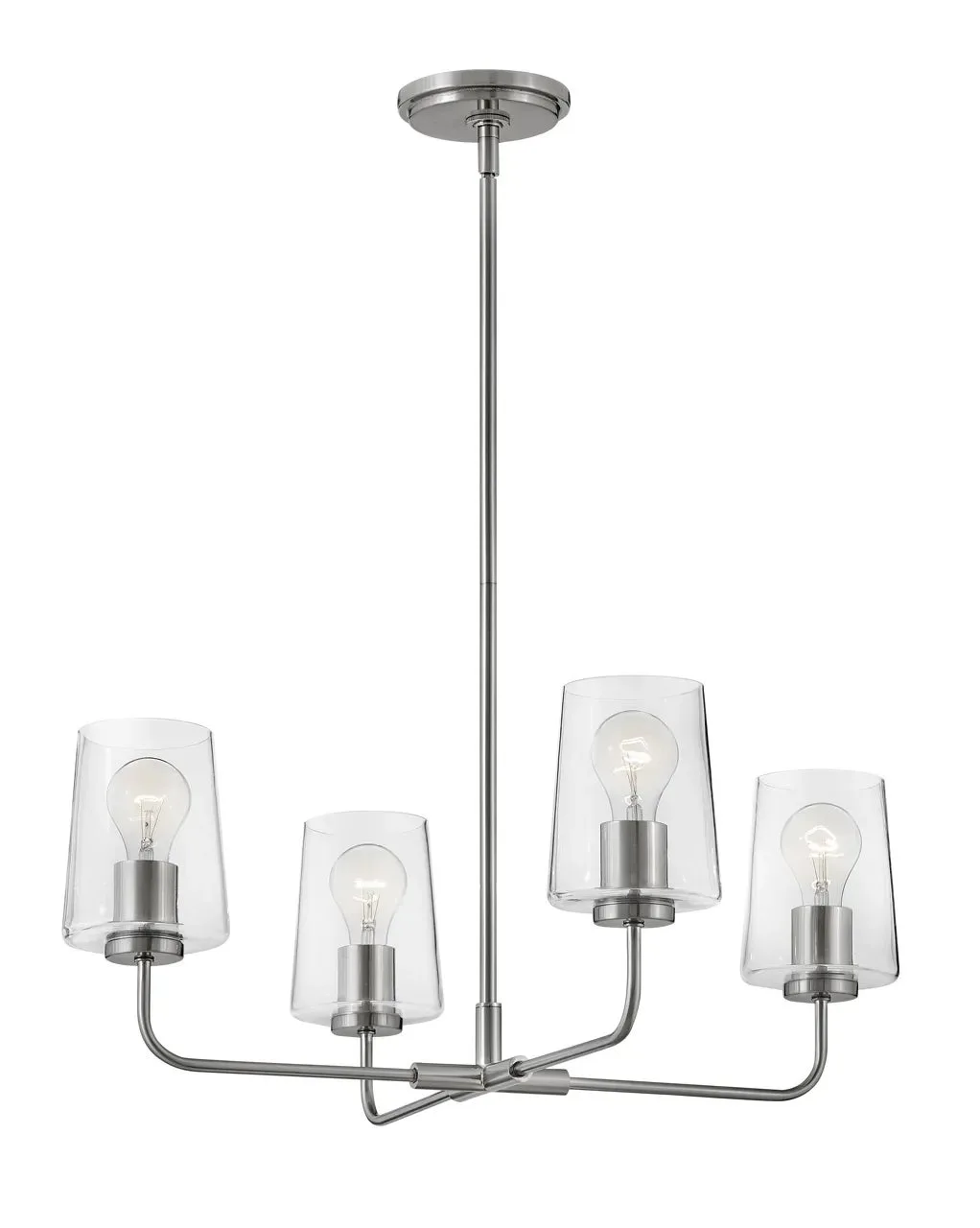Kline Medium Single Tier Chandelier in Brushed Nickel