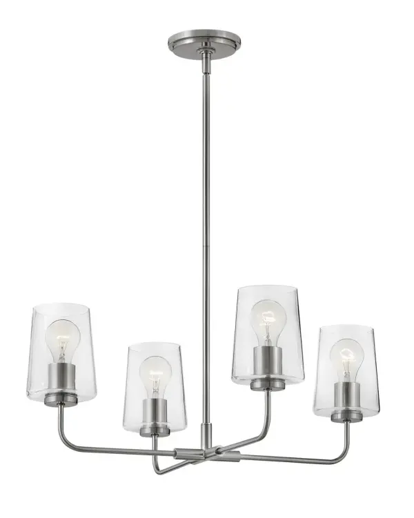 Kline Medium Single Tier Chandelier in Brushed Nickel