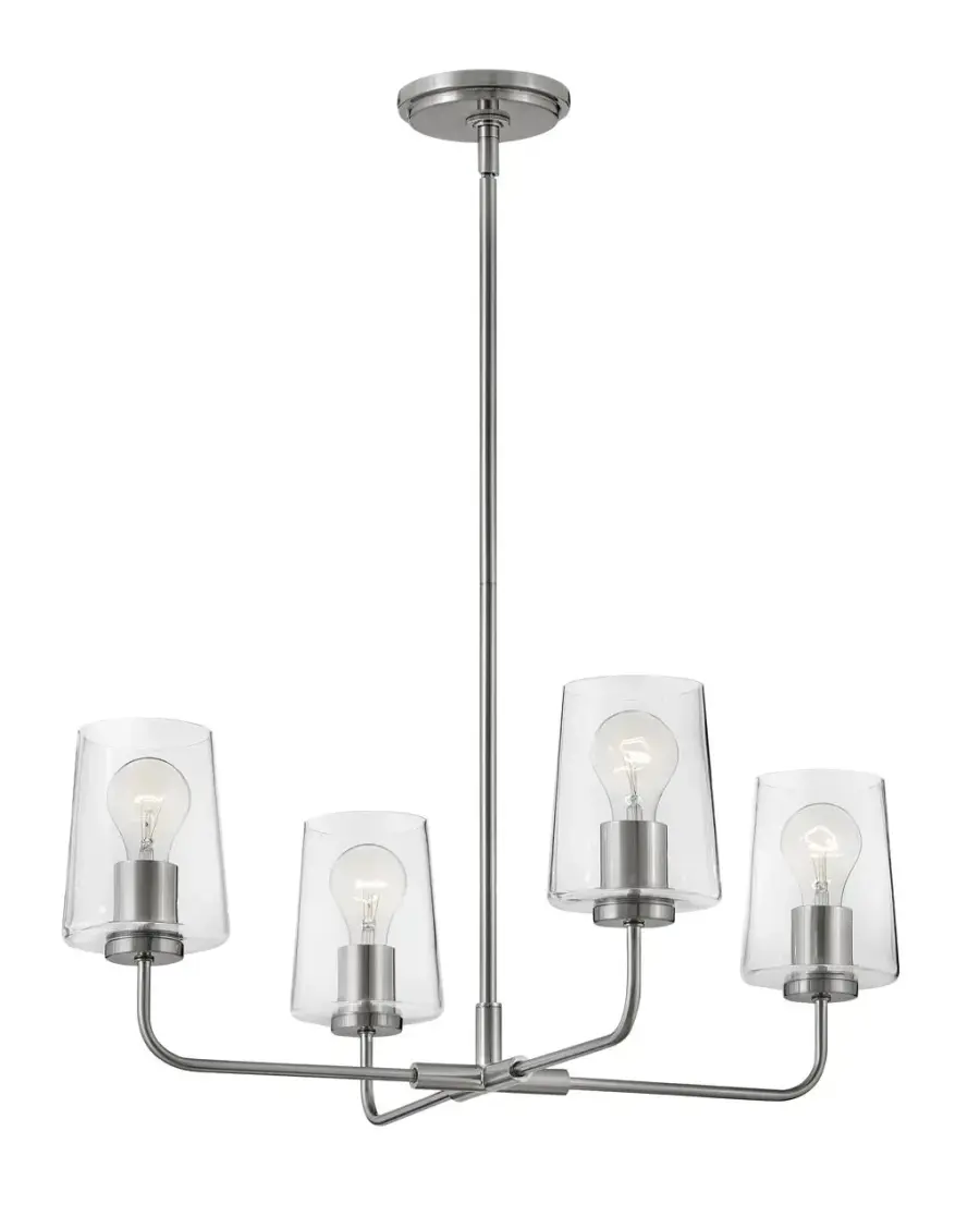 Kline Medium Single Tier Chandelier in Brushed Nickel