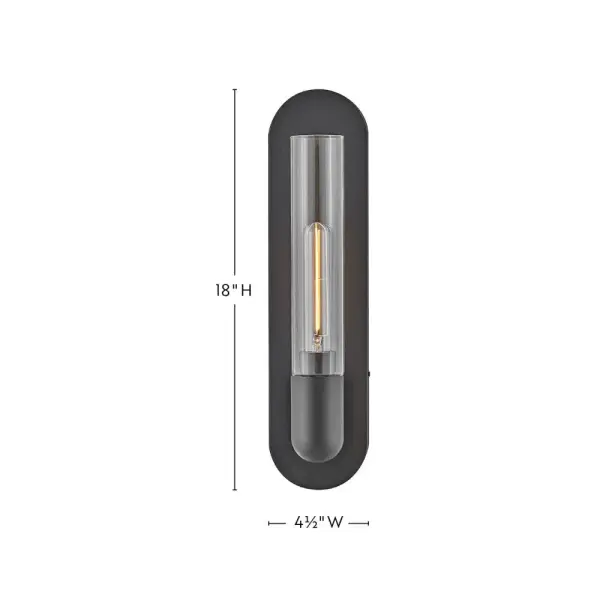Tully Medium Single Light Sconce in Black - Image 2