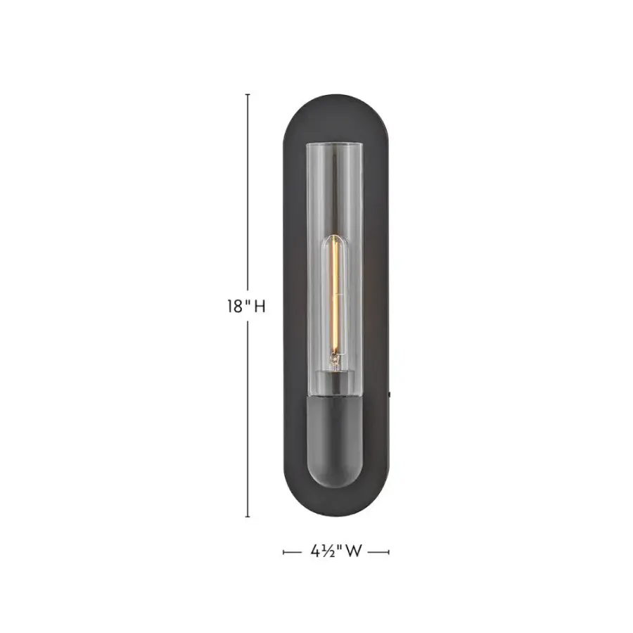 Tully Medium Single Light Sconce in Black - Image 2