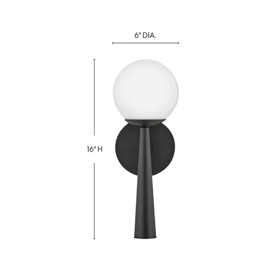 Izzy Medium Single Light Sconce in Black - Image 1