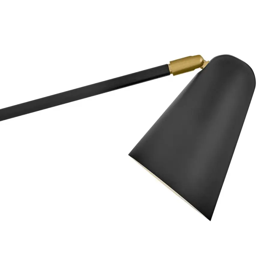 Birdie Large Two Light Sconce in Black with Brass - Image 5