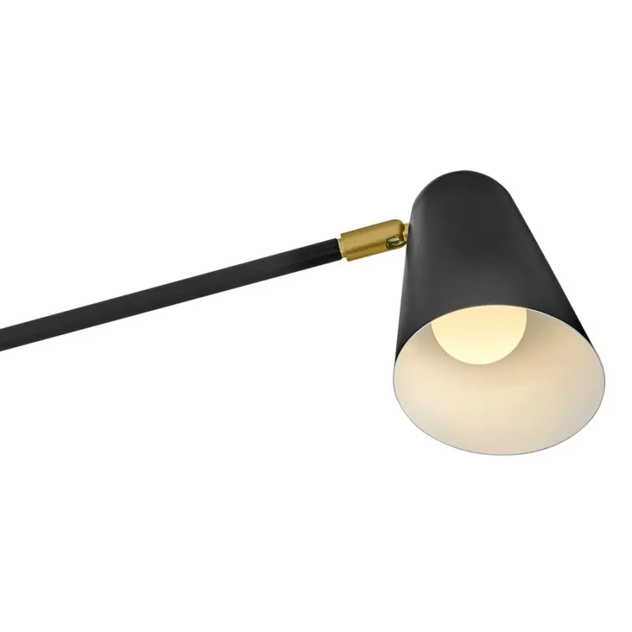 Birdie Large Two Light Sconce in Black with Brass - Image 6