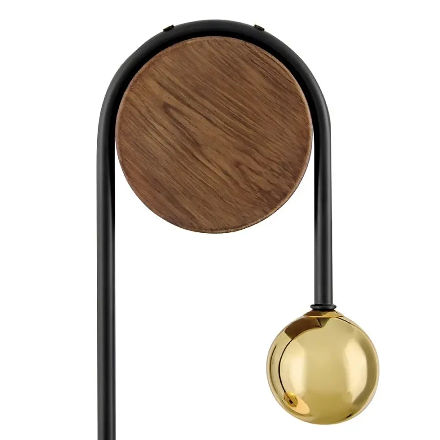 Striking Mid-Century Sconce with Warm Brass and Walnut Accents - Image 3