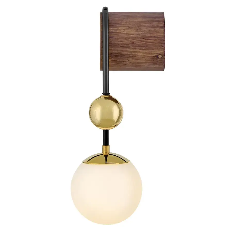 Striking Mid-Century Sconce with Warm Brass and Walnut Accents - Image 5