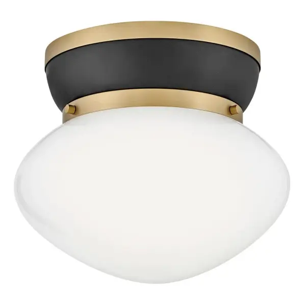 Lucy Small Flush Mount in Black with Lacquered Brass - Image 1