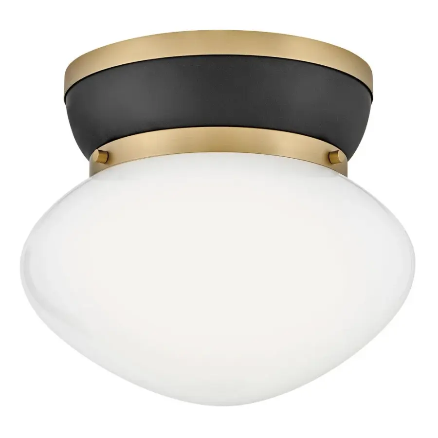 Lucy Small Flush Mount in Black with Lacquered Brass - Image 1