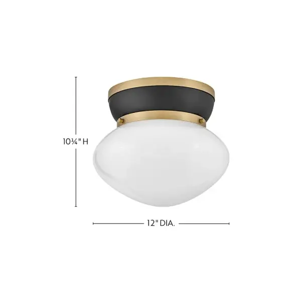 Lucy Small Flush Mount in Black with Lacquered Brass - Image 2