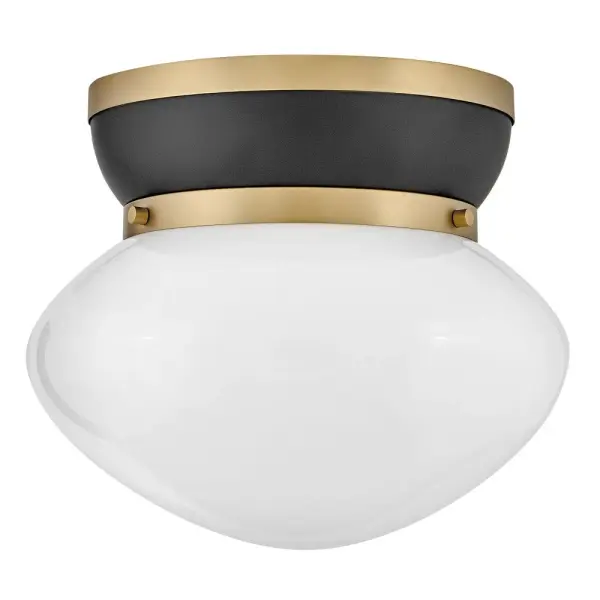 Lucy Small Flush Mount in Black with Lacquered Brass - Image 3