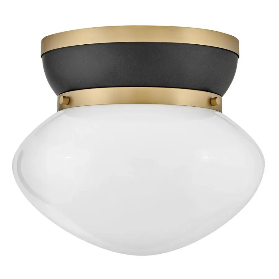 Lucy Small Flush Mount in Black with Lacquered Brass - Image 3