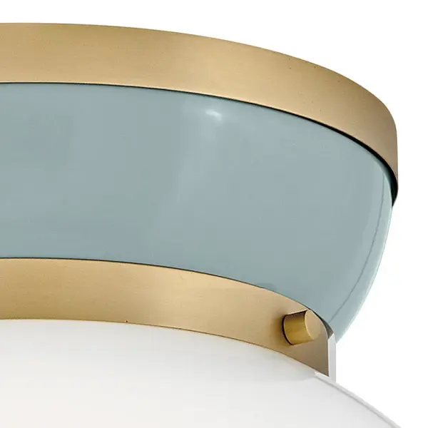 Lucy Small Flush Mount in Lacquered Brass with Seafoam - Image 4