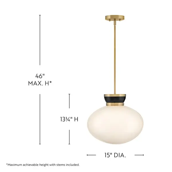 Lucy Medium Pendant in Black with Lacquered Brass - Image 2