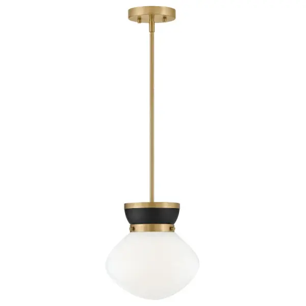 Lucy Small Pendant in Black with Lacquered Brass - Image 1