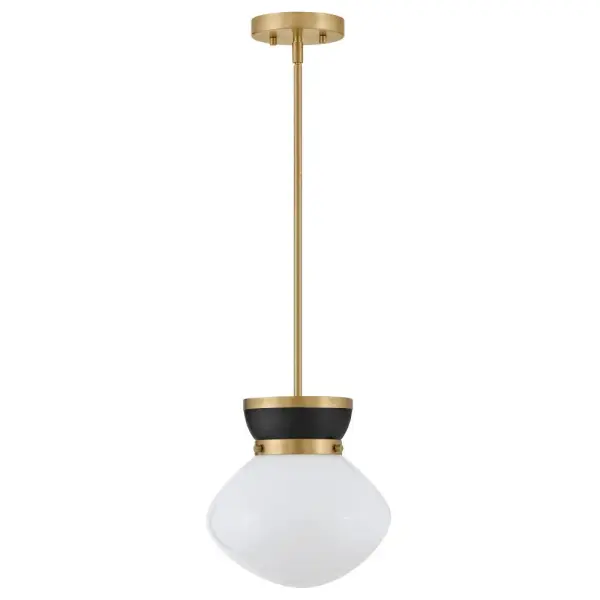 Lucy Small Pendant in Black with Lacquered Brass - Image 2